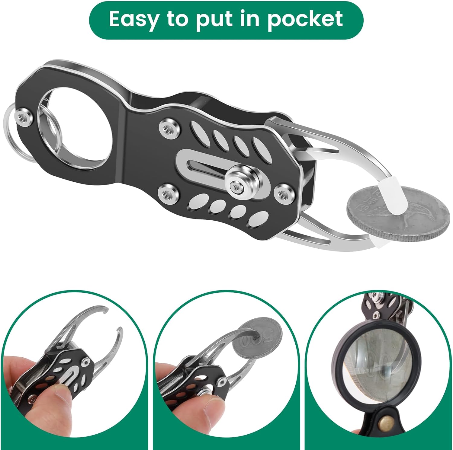 10 Pcs Silver Coin Ping Tester Kit, Silver Gold Testing Kit, Gold & Silver Pocket Pinger Coin Tester, Portable Authentication Kit Change Ping Resonance Testing Tool with Hammer and Magnifying Glass
