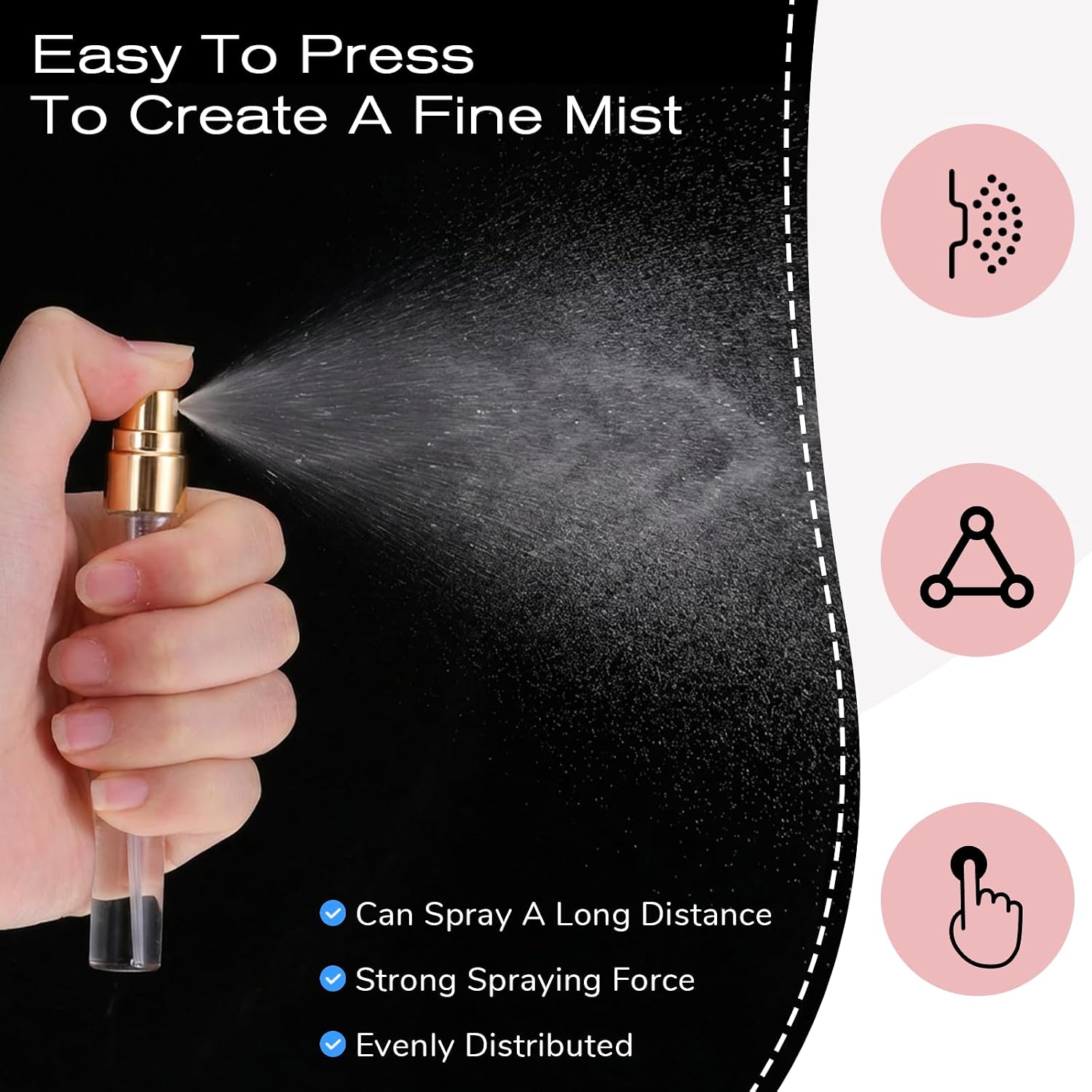 25Pcs 10ml Mini Spray Bottles Empty Glass Mist Spray Bottle