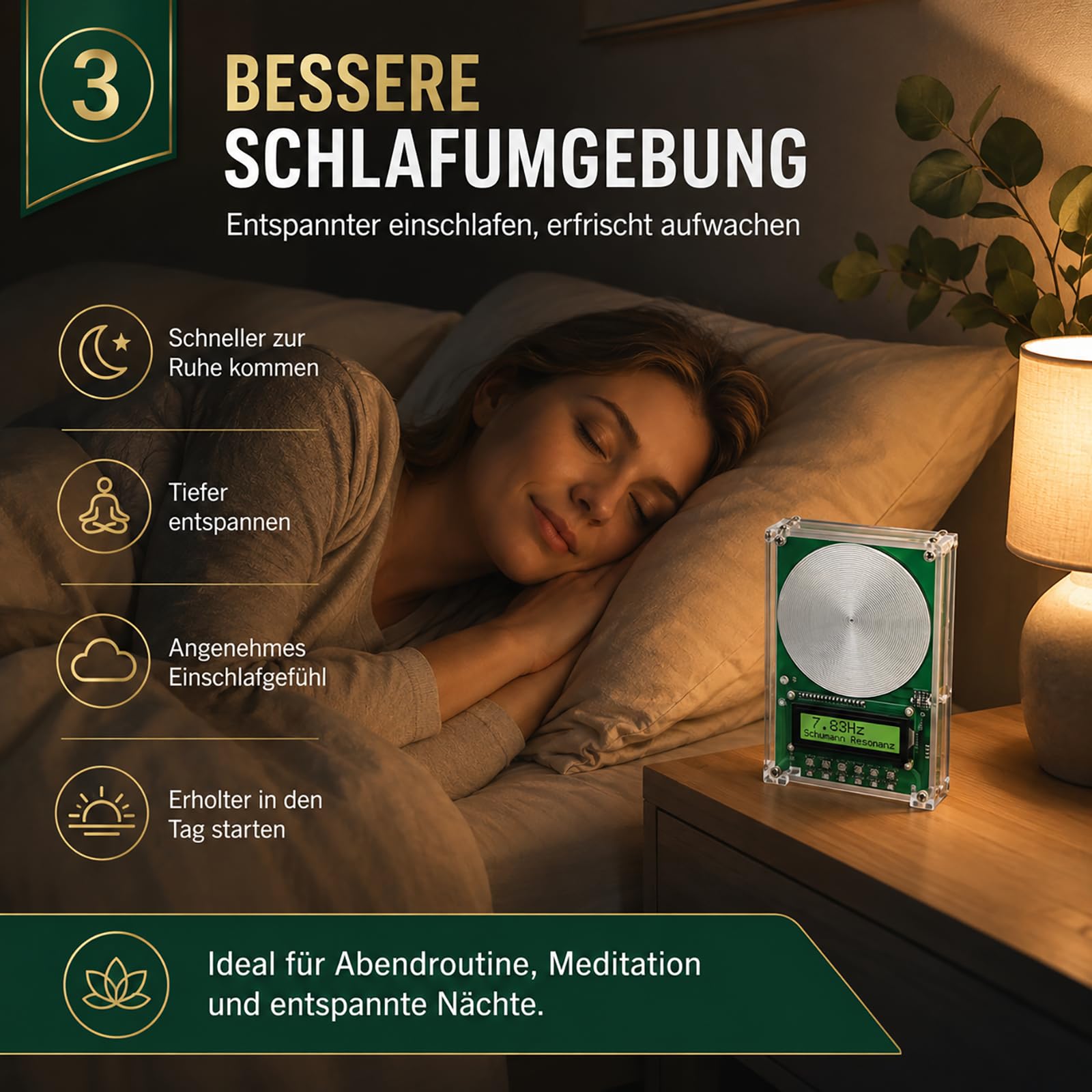 Schumann Frequenz Generator 7,83Hz mit Erweiterungsantenne, Einstellbar 0,01–200.000 Hz, Tragbarer Generator für natürliche Sinuswellen für Einschlafhilfe, Meditation, Stressabbau