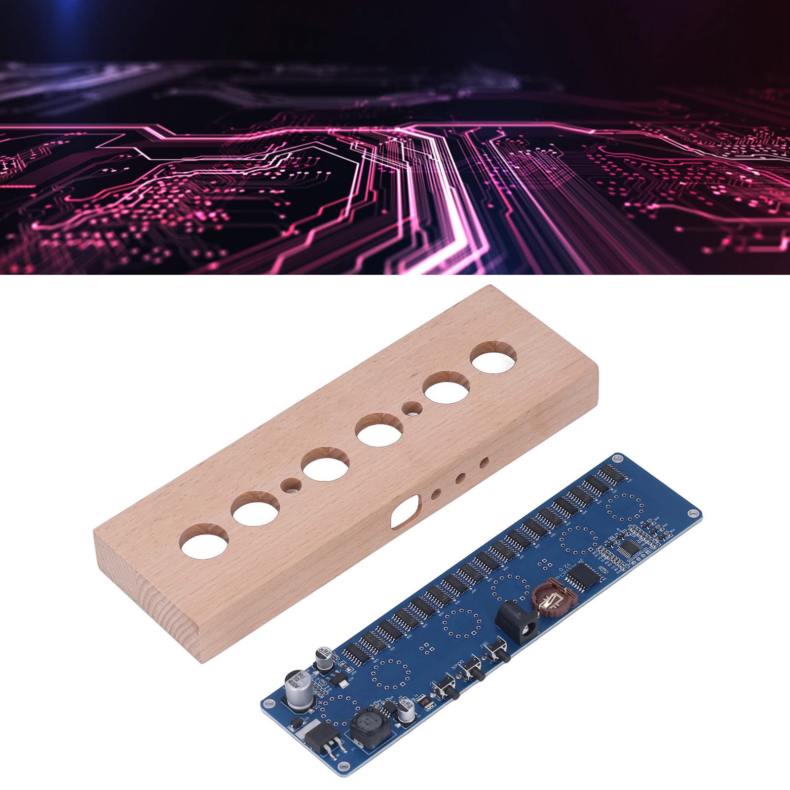IN14 Nixie Tube Clock, Leuchtende Röhrenuhr DIY Kit, Leuchtende Röhrenuhr DIY Kit Hohe Genauigkeit IN14 Nixie Tube Clock DIY Teile DC12V für Zuhause, Uhr