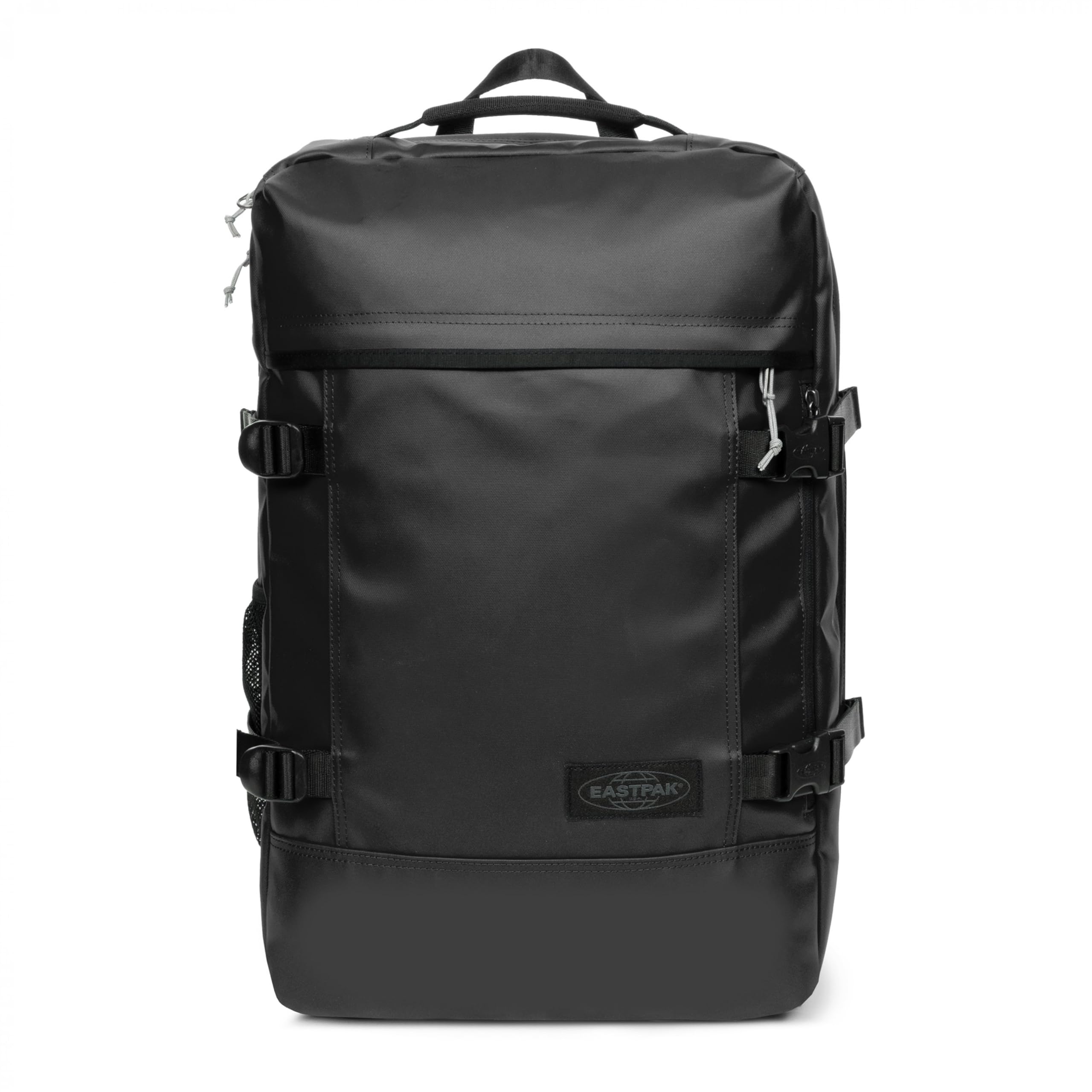 EASTPAK Travelpack – 42L Cabin-Size Duffel Backpack with Dual Compartments, 17" Laptop Sleeve, Vegan Design &amp; Adjustable Straps, Tarp Black