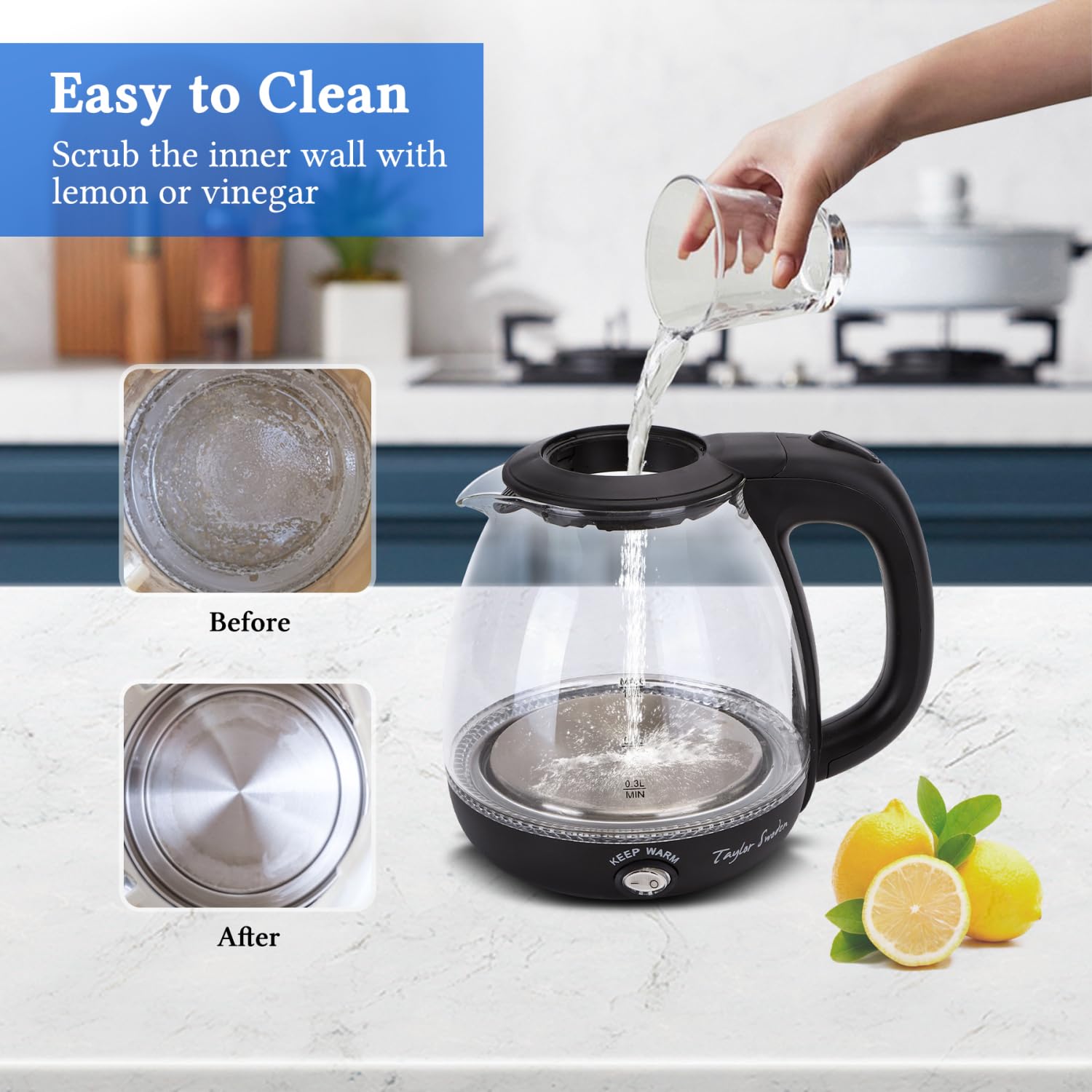 Taylor Swoden Electric Kettle - Keep Warm & Tea Infuser -8