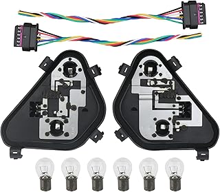 1Pair Tail Lights Bulb Socket Panel & Plug Connector Harness & Six Bulbs for 2012-2015 BMW 3 Series 320i 328i 328d 335i Replaces 63217313043 63217313044 Rear Light Lamp Repair Board Kit