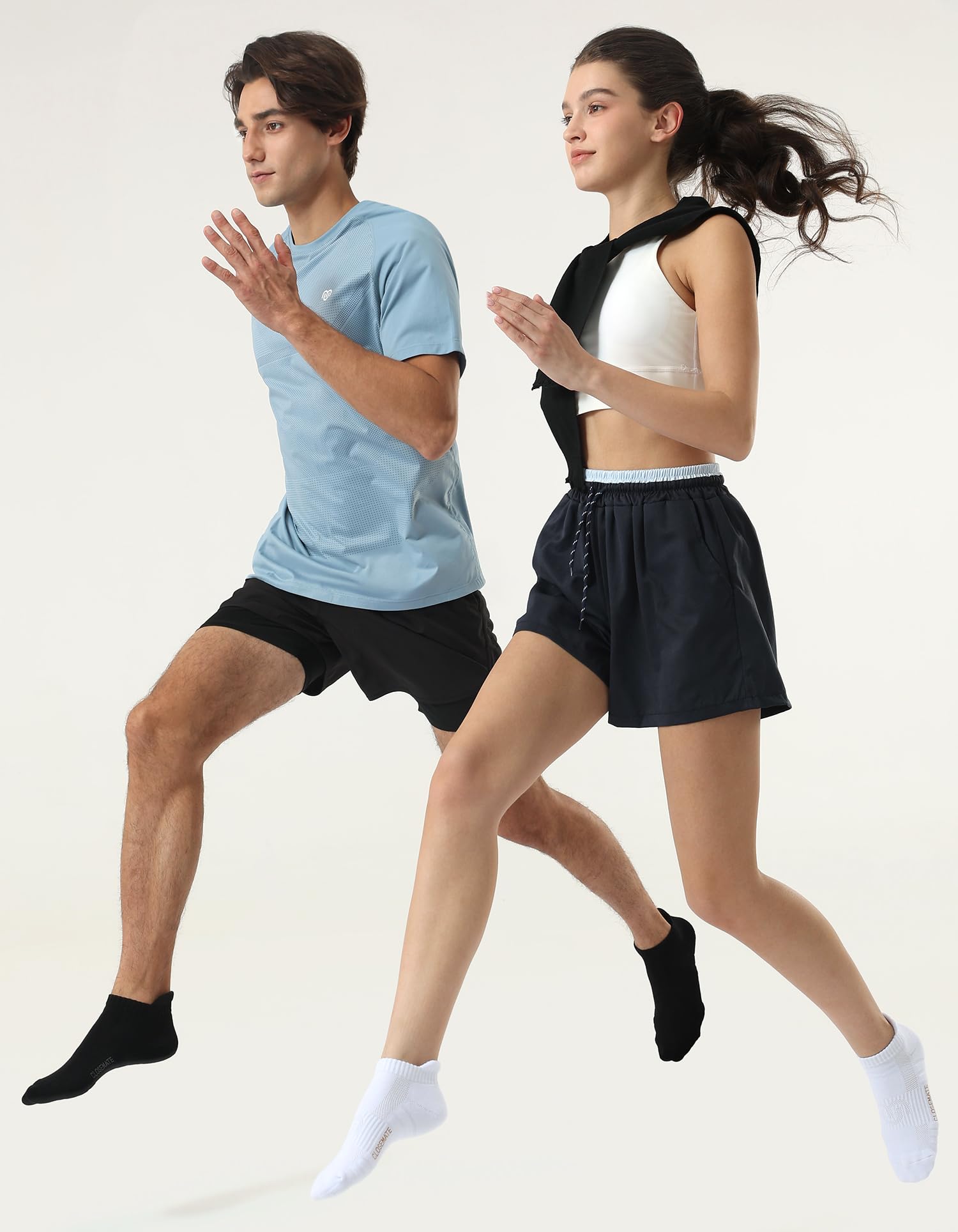 CLOSEMATE Athletic Running Ankle Socks for Men & Women Cushioned Breathable Low Cut Tab Socks with Arch Support 6 Pairs - 3
