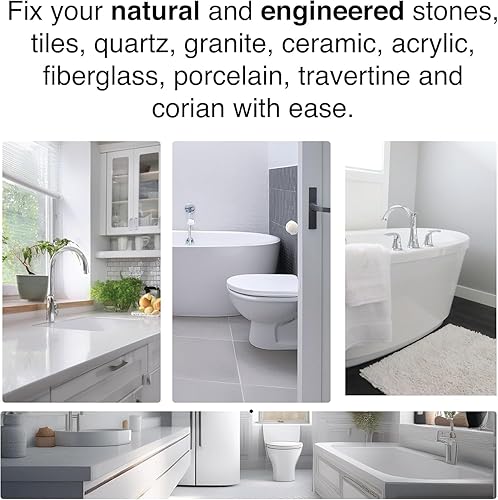 Miniatura 3 de Kit de reparación de granito, mármol y acrílico (transparentetransparente) - Soluciona tus defectos como un profesional I adecuado para la mayoría