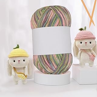 Threads for Knitting Yarn Crochet Yarn Rainbow for Crocheting Knitting Projects(Ladies' Pink)