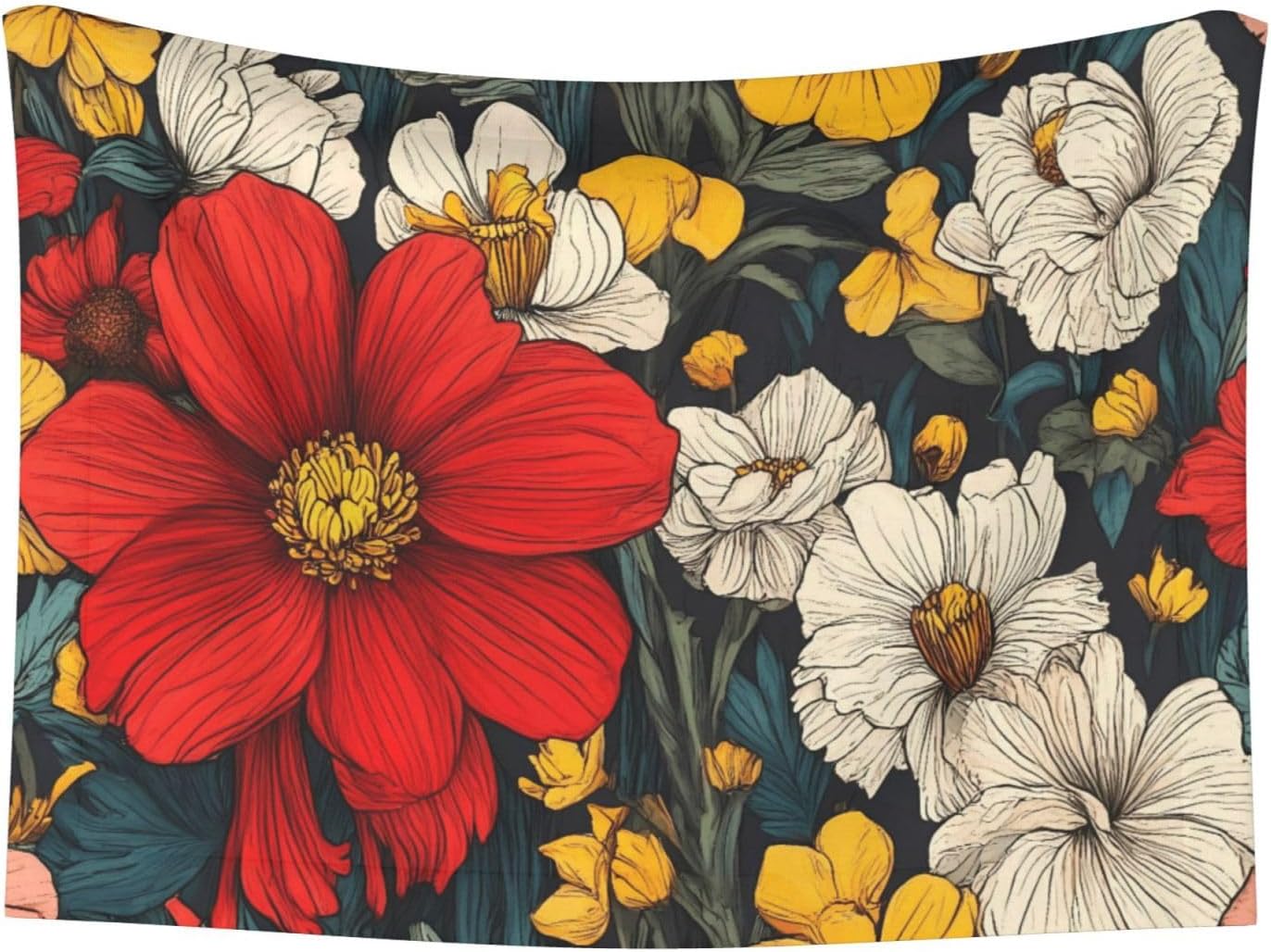 Colorful Vintage Floral Pattern Print Soft Plush Pet Blanket, Washable Dog Blanket, Cat Fleece Throw, Puppy Bed Crate Mat & Sofa Couch Protector - Large