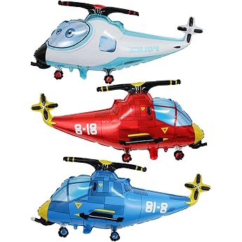 DazzJoy Pack of 3 Aeroplane Decoration Birthday Balloons XXL Balloon Plane Airplane Foil Balloon Birthday Aeroplane Helium Balloons for Children's Birthday Decoration Boy Girl Baby Shower Decoration