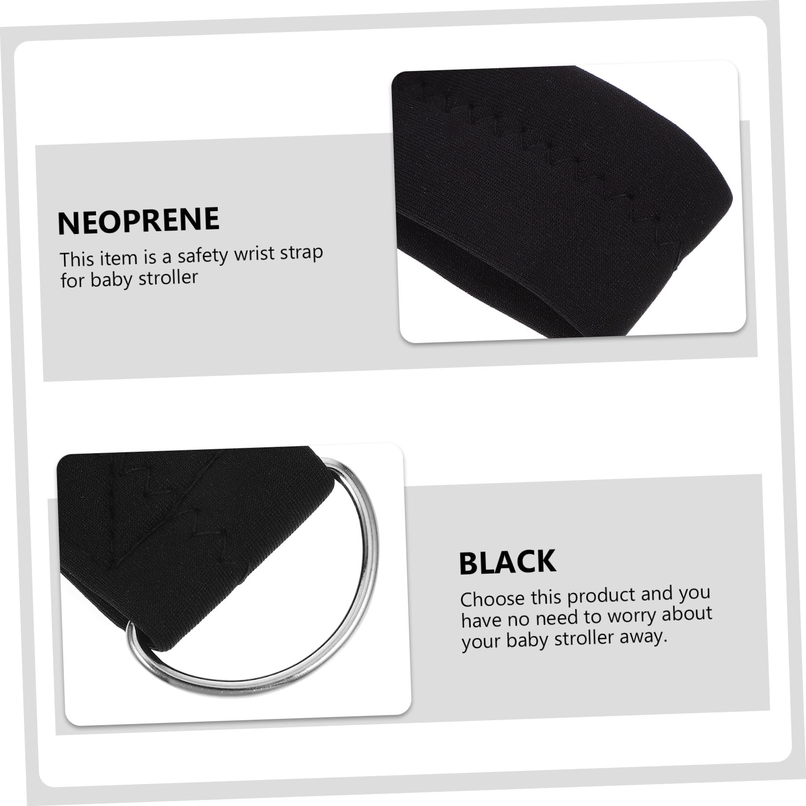 FRCOLOR Cinturino da Polso di Sicurezza Antiscivolo in Neoprene per Carrozzina e Passeggino, Fascia Polso Robusta per Passeggini e Carrelli della Spesa