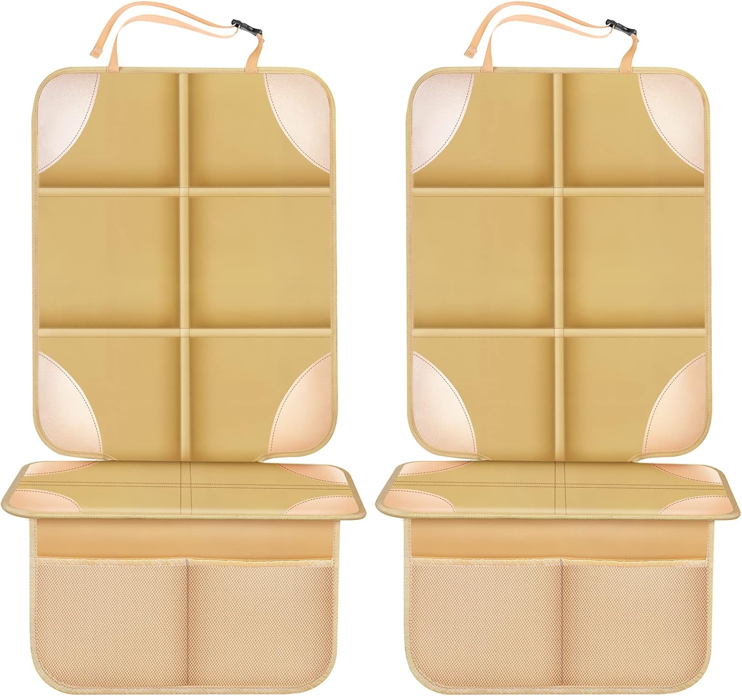 Meolsaek Car Seat Protector, Non-Slip Backing Will Not Leave Imprint, Waterproof Thicker Car Seat Cover for SUV, Sedan, Truck, Leather Car Seat Cushion (Ochre)