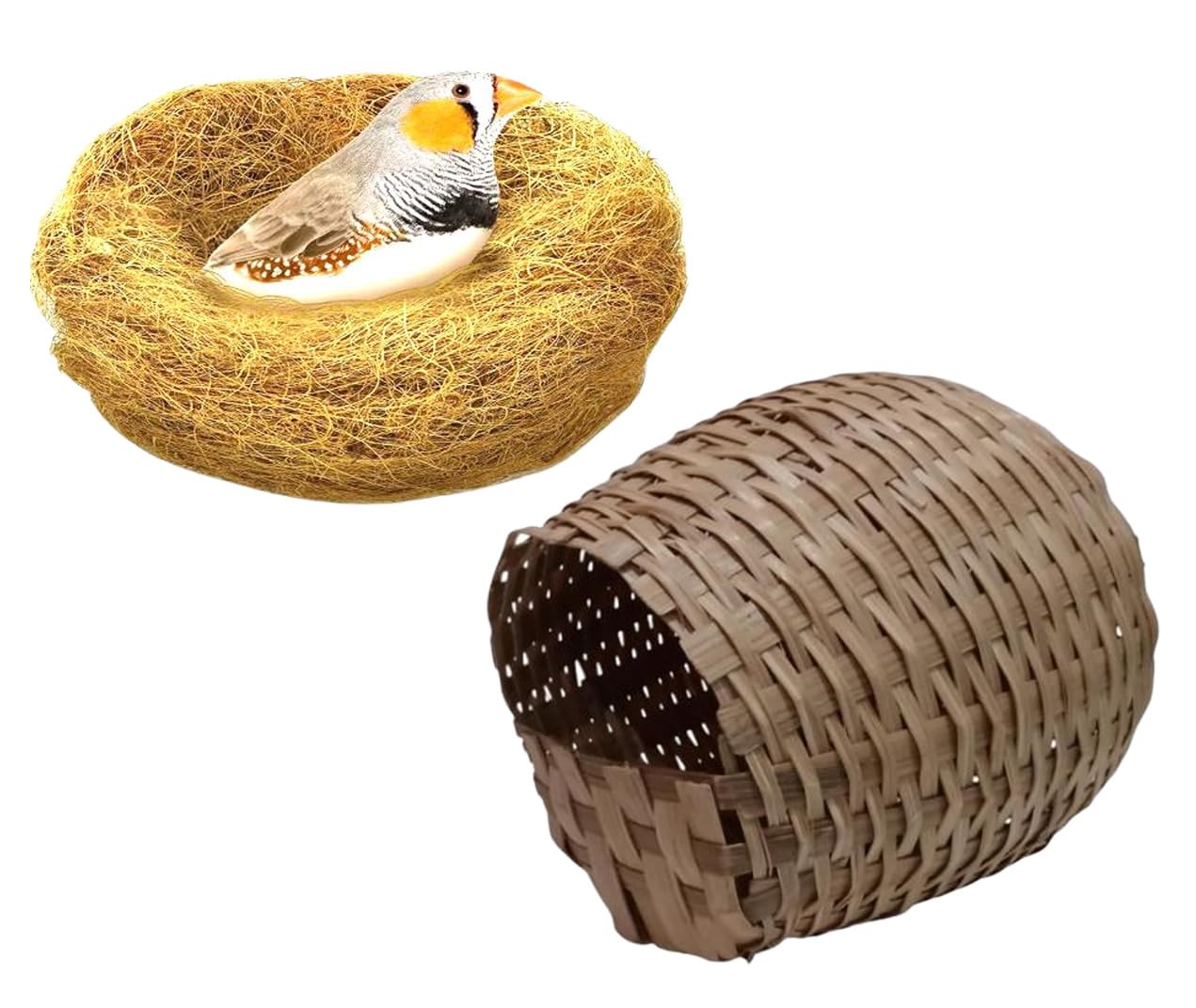 Natural Bamboo Breeding Nest & Coconut Fiber (Bird breeding completet Solution) for Small Bird (Budgie, Java, Finch, Munias & Sparrow)-image-20