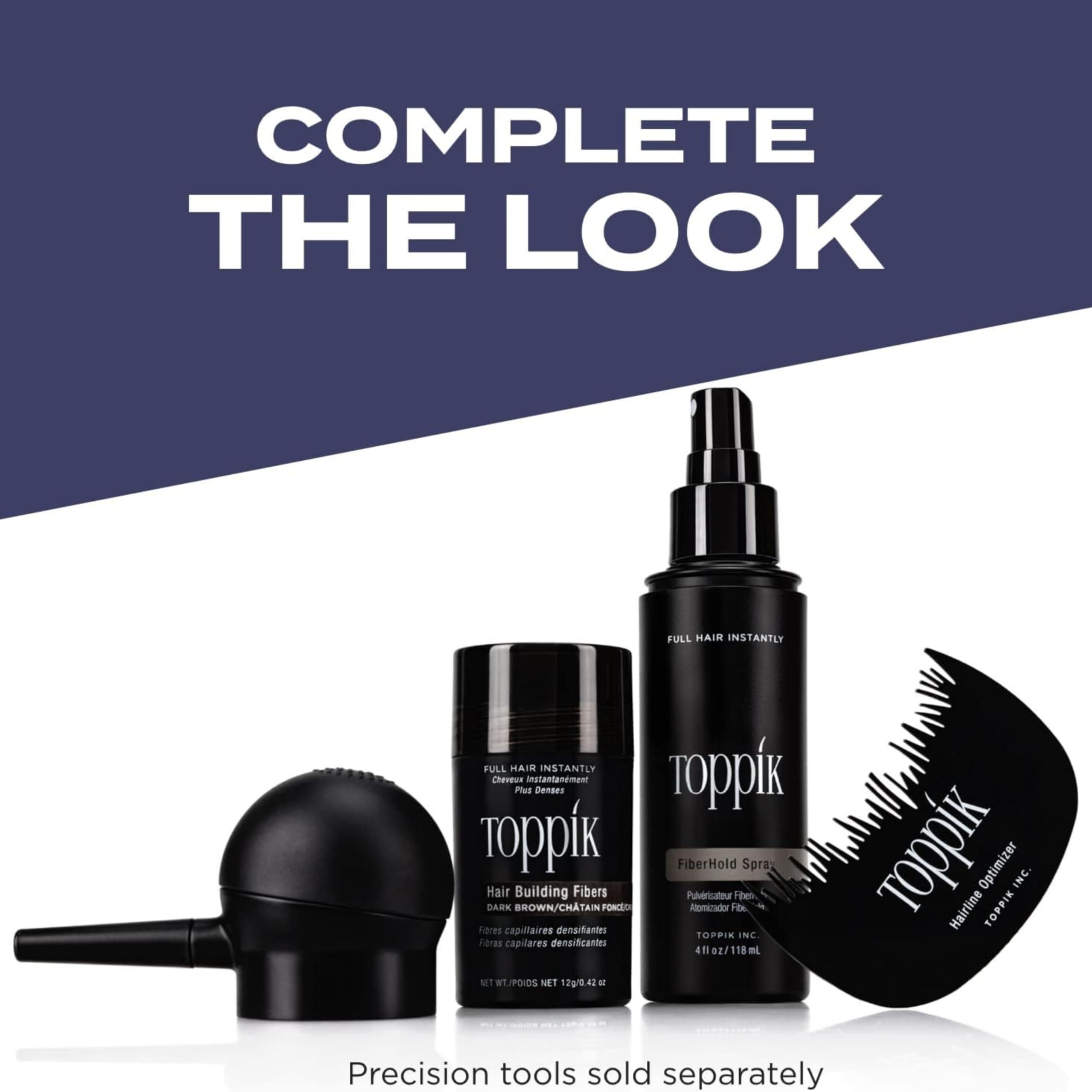 Toppik Fibre di cheratina per capelli, Colore Nero (Black), 27 g