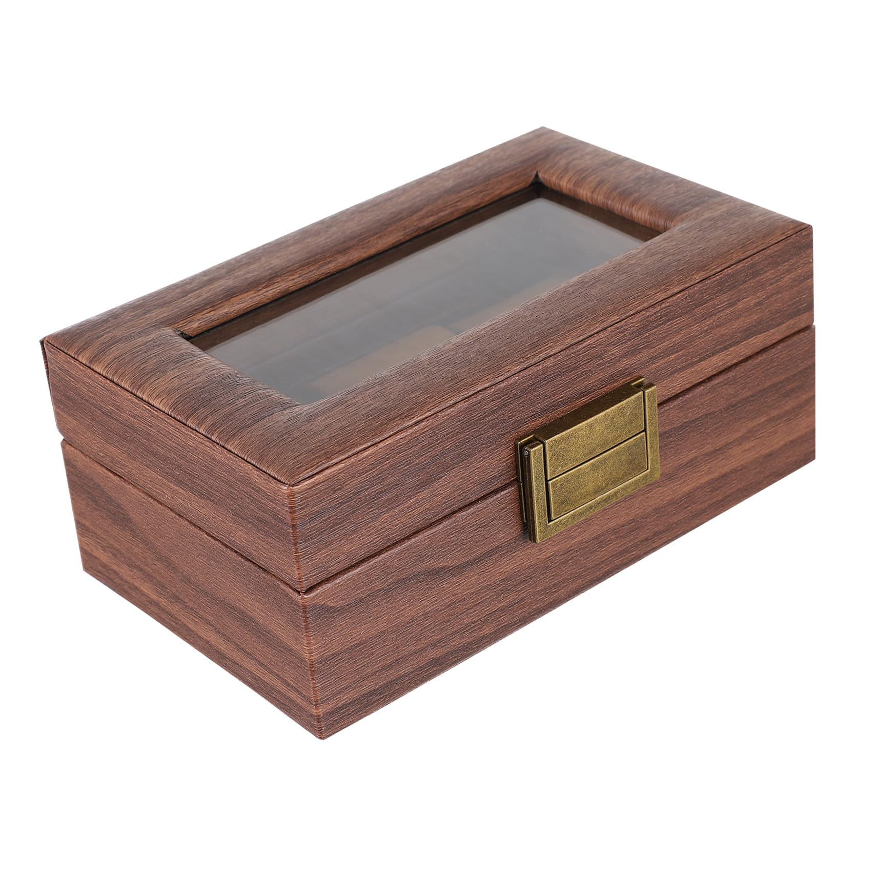 BESTYASH 3cuadrículas Caja De Madera Para Relojes Vitrina De Exhibición Caja De Almacenamiento De Relojes