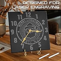 Vista 6 de GOH DODD Juego de 3 tablas grandes de pizarra para quesos de 12 x 12 pulgadas, tableros de charcutería, platos de pizarra de piedra, grabado láser