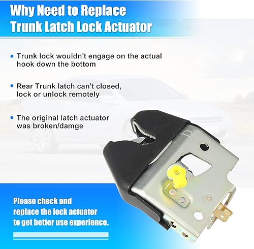 Miniatura 6 de X AUTOHAUX Cerradura de la puerta trasera del coche del actuador del pestillo de la puerta del maletero trasero 74851-S5A-013 para Honda Civic