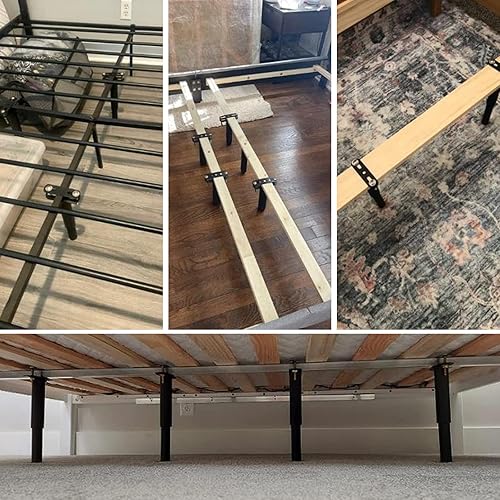 Miniatura 5 de 4 patas de soporte de cama de metal ajustables, 7.08 a 13 pulgadas, para listones de madera, patas de repuesto, 881 libras881.8 lbs