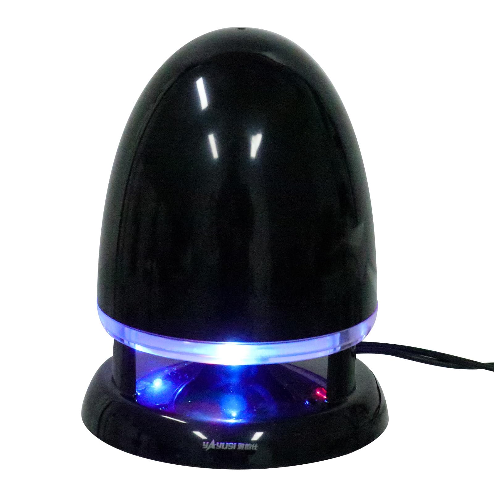Lurrose Mini Multimedia Speaker with USB and 3.5Mm Audio Input, Bullet-Shaped Bass Loudspeaker for Desktop and Laptop, Black Blue, Dc5V Power, Portable External Sound System for Home and