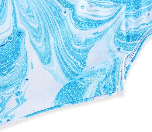 Miniatura 4 de Belovance Leotardos de gimnasia para niñas pequeñas, leotardo brillante de arcoíris, dinosaurio, leopardo, estrellas, ciclista, secado rápido