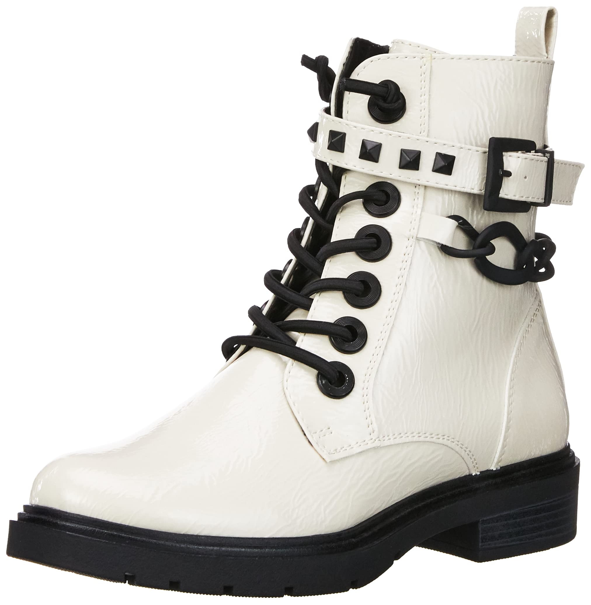 MARCO TOZZI Women's 2-2-25247-29 Fashion Boots, Cream patent, 6 UK