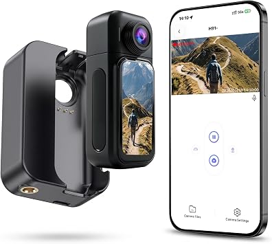 4K Mini Thumb Action Camera, Body Camera with Audio and Video Recording, POV Cam, Portable Wearable Camera for Vlogging, Sports, Pet POV, Travel, Outdoor