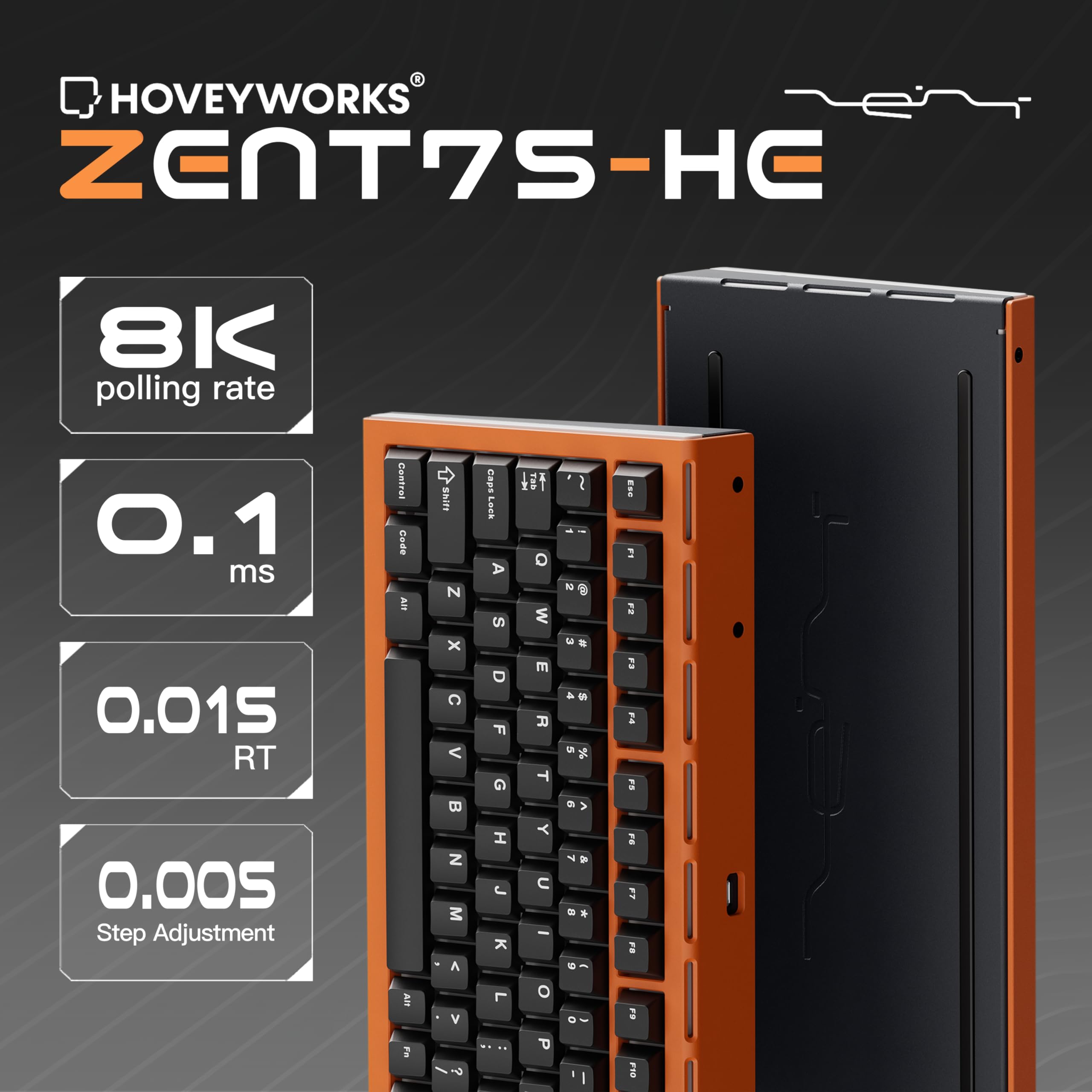 Amazon | HOVEY WORKS ZENT75-HE アルミニウム 75% 有線磁気キーボード 