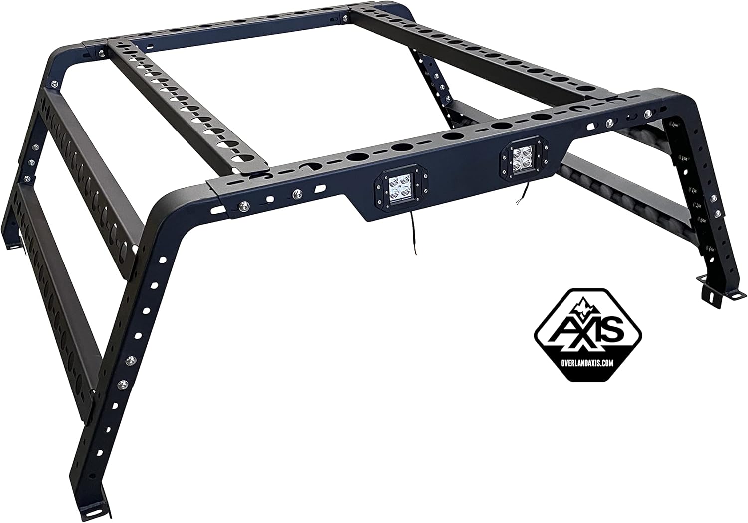 Overland AXIS Universal Adjustable 17" to 25" Truck Bed Rack with LED Lights 6' Beds (62" OAL) Overland ROOF TOP Tent