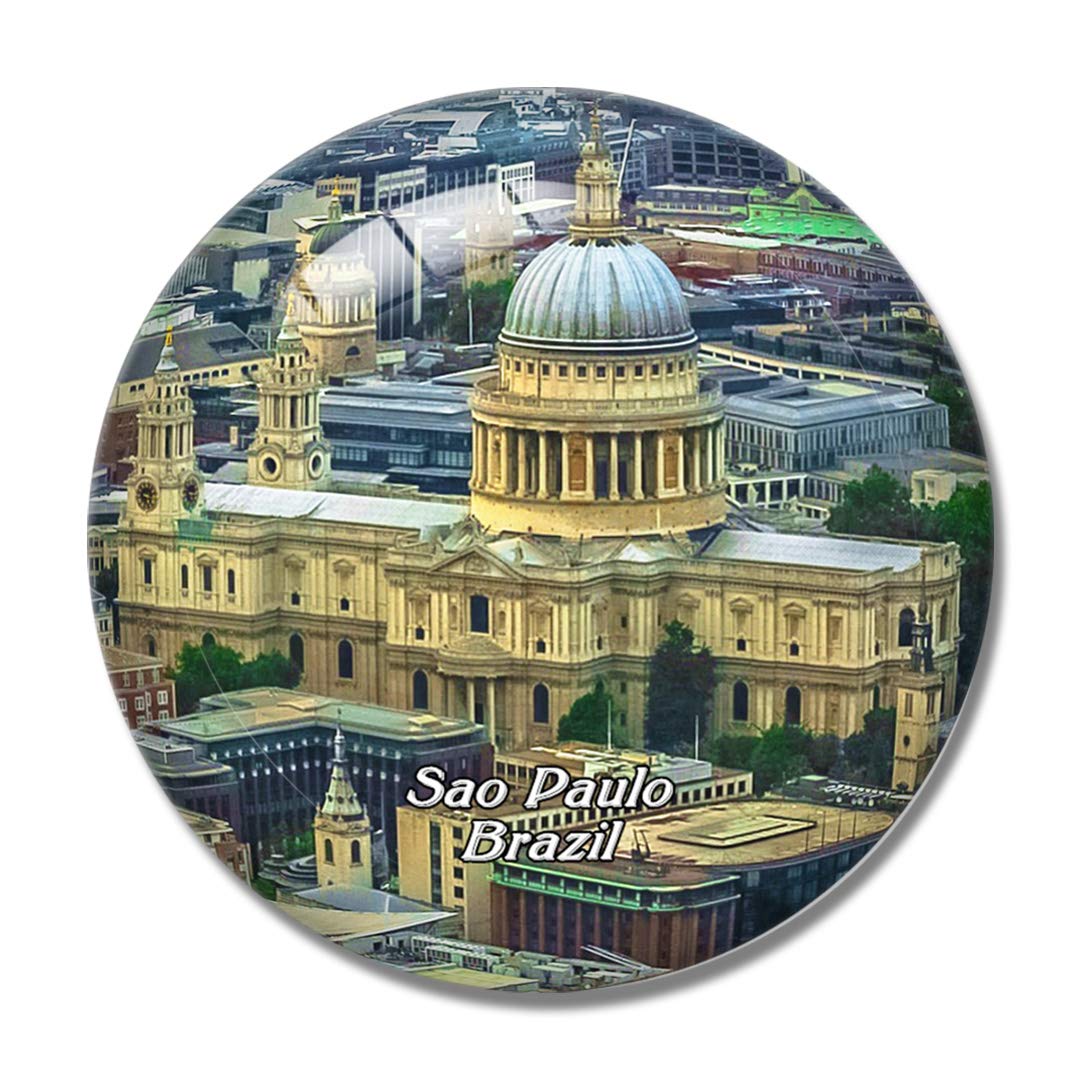 Magnete Da Frigorifero 3D San Paolo Brasile - Souvenir Di Viaggio In Cristallo - Regalo Turistico