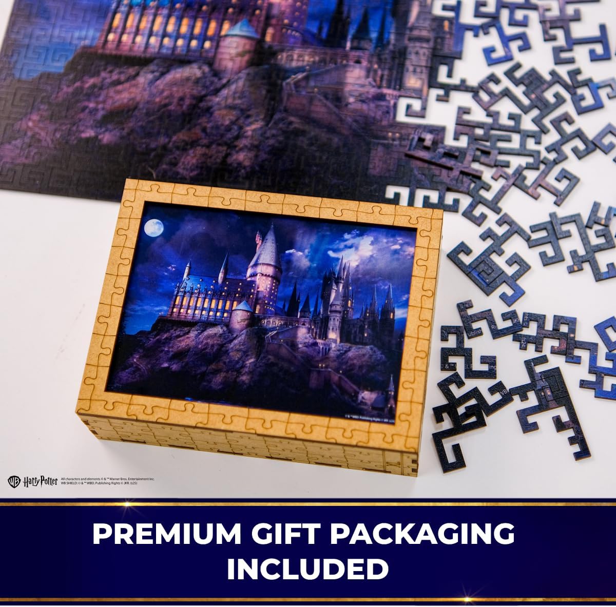 Harry Potter Wooden Maze Puzzle – Unique Night Hogwarts Castle Wooden Jigsaw for Adults & Teens – Officially Licensed Gift for Harry Potter Fans, Collectors & Puzzle Lovers (XXL)