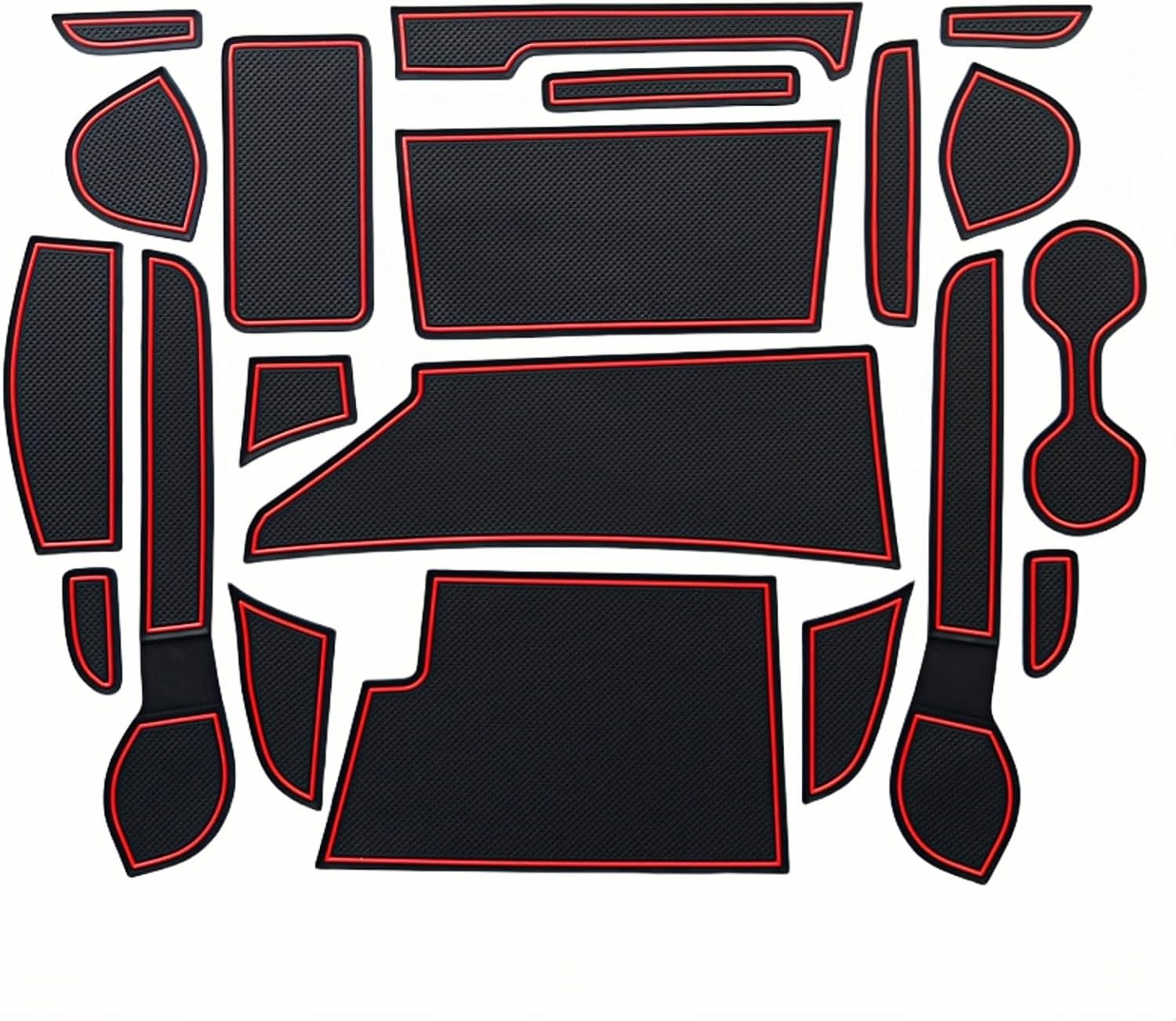 Car Slot Mats for Nissan Note E-Power NISMO, Non-Slip Anti Dust Door Slot Pad Cup Door Center Console Liner Mats Car Interior Accessories,Red