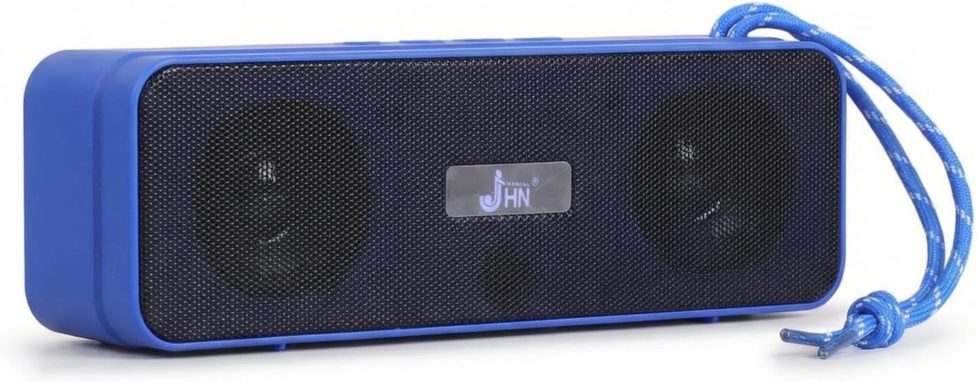 JHN Power Sound 10W Portable Bluetooth Speaker with FM Radio, Heavy Bass Wireless Speaker, Type-C Fast Charging, USB & TF Card Support, 6 Hours Playtime, Portable Bluetooth Speakers (Blue)
