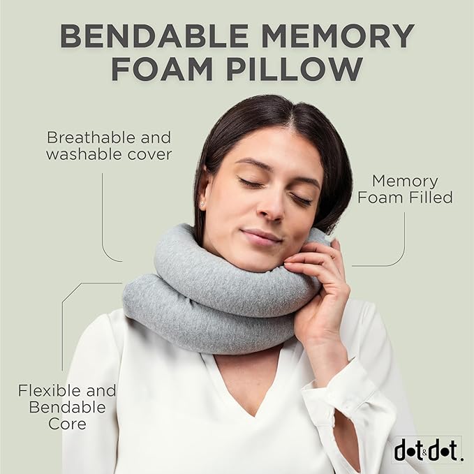 Almohada viscoelástica de viaje ajustable gris miniatura 7