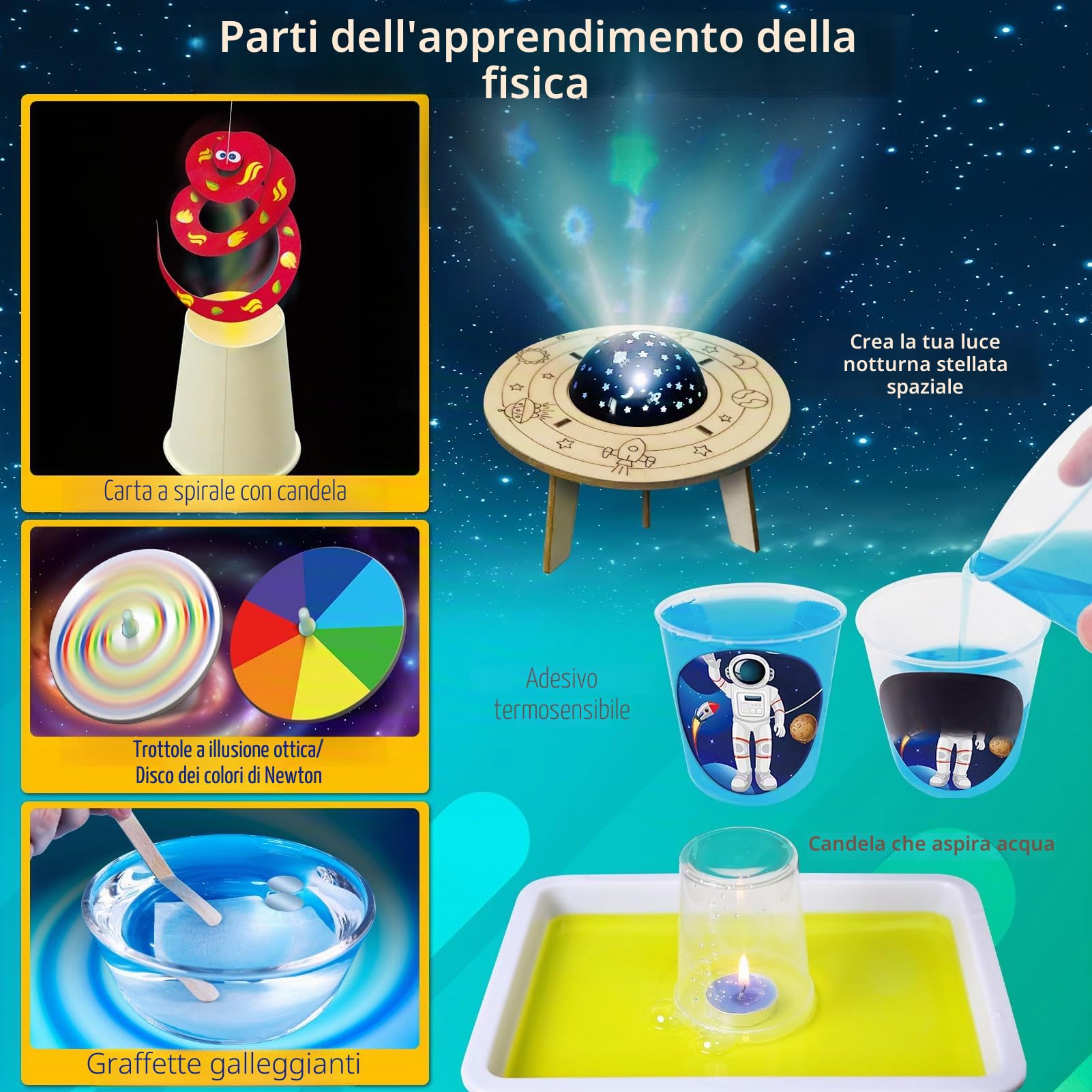 UNGLINGA 300+ Kit di esperimenti per bambini, set di chimica, progetto scientifico, attività STEM, giocattoli, regali per ragazzi e ragazze