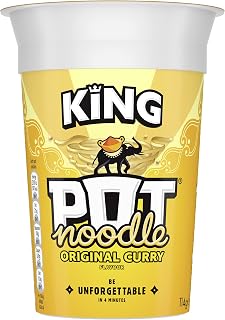 Original Curry King Pot Noodle instant vegetarian snack quick to make noodles 12x 114 g