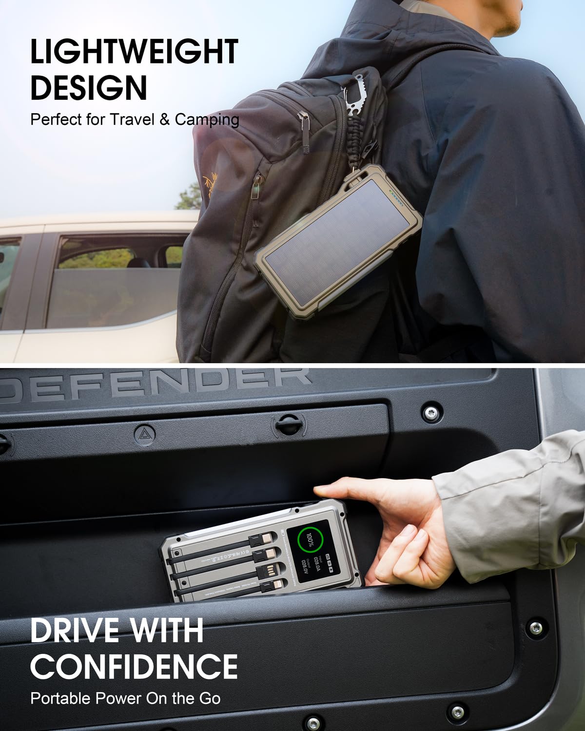 Solar Jump Starter 5000A Peak 12V Car Battery Jump Starter for Up to 10 0L Gas 6 0L — view 6