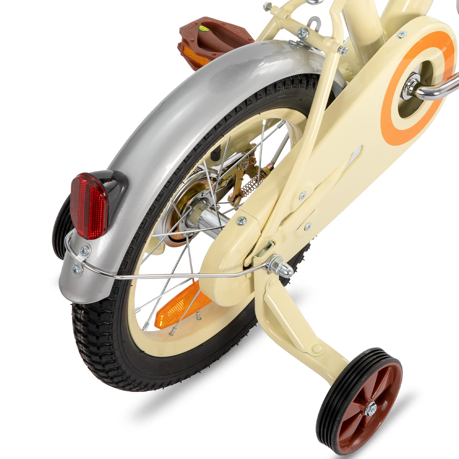 STITCH Bicicleta Infantil 14/16 Pulgadas Rosa/Beige para Niñas y Niños de 3, 4, 5, 6 y 7 Años Kids Bike con Cesta Delantera y Ruedas de Apoyo…