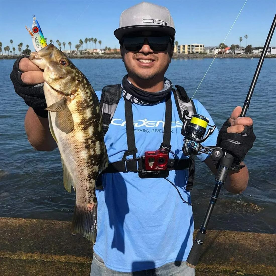 4 Piezas Artificial Calamar Señuelos para Pesca, Señuelo de Pulpo, Camarón, Gamba de Madera, Cebo, Anzuelo Duro, Kit de Señuelo de Pesca,Señuelos de Pesca de Mar de Hundimiento Profundo