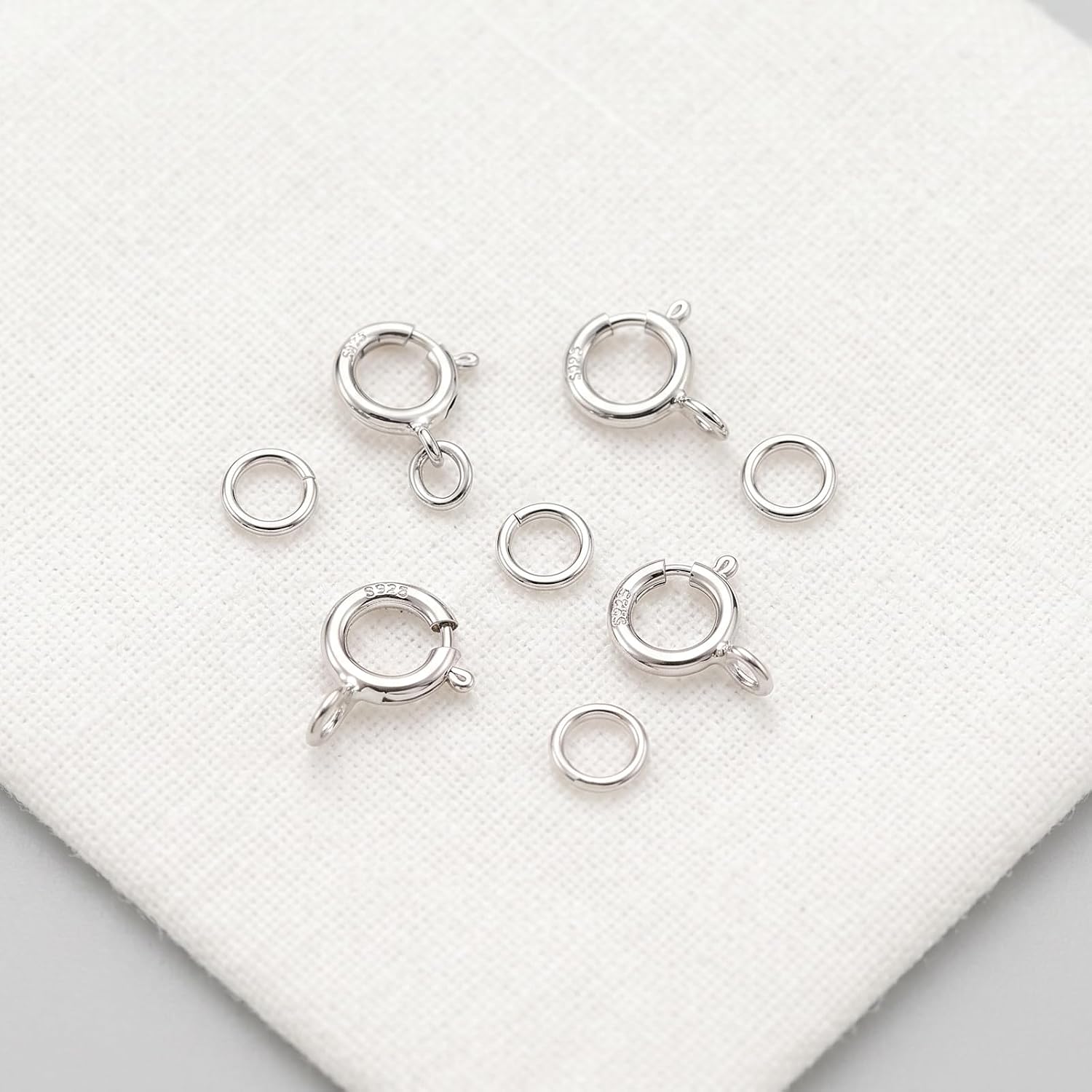 10PCS 925 Sterling Silver Necklace Clasps Jewelry Clasps and Closures