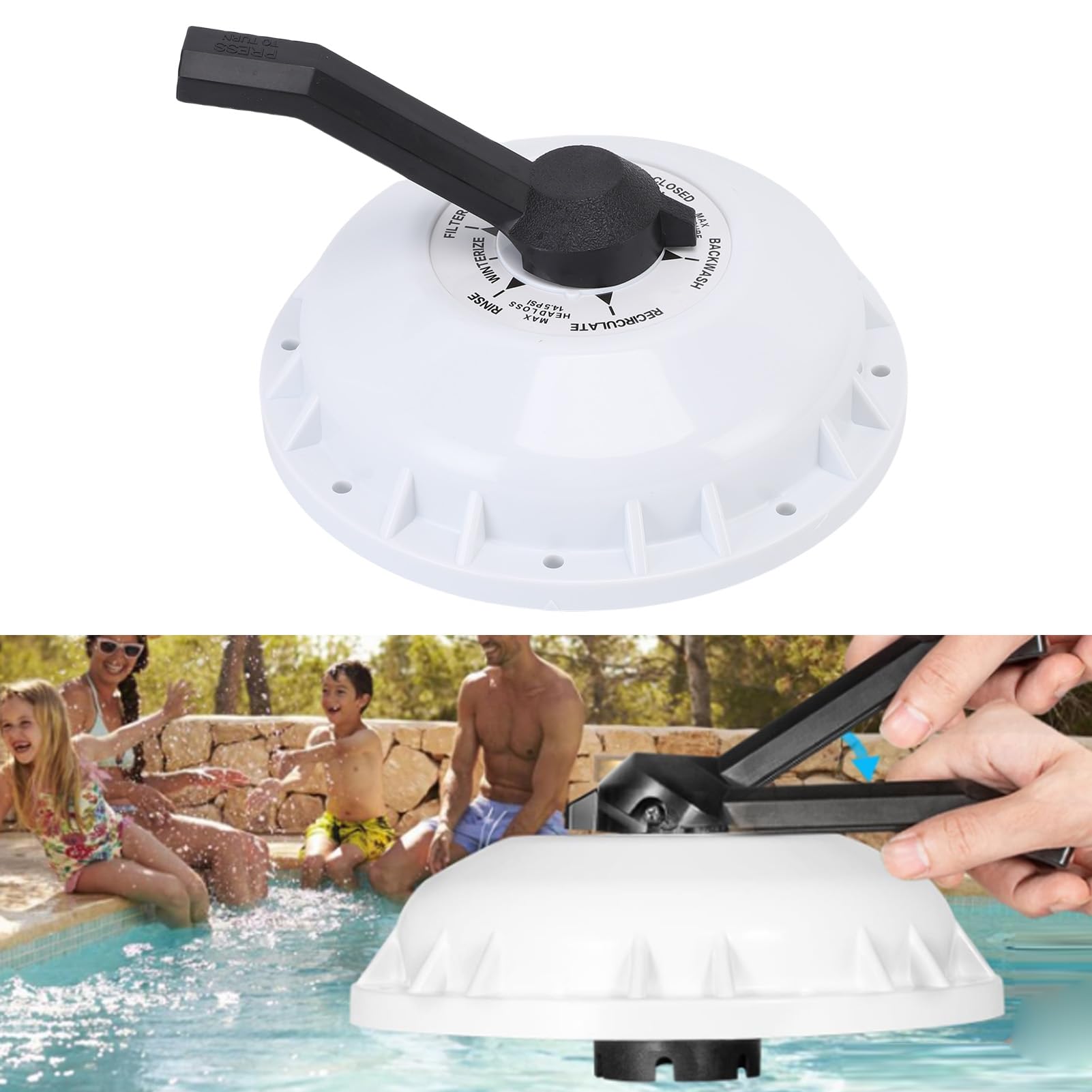 Tissting Assemblea Superiore Valvola 272422 con Molla a Compressione - Ricambio per Valvole Piscina 2 Pollici 261142 261049 261050, 23.5cm, Funzioni Multipla