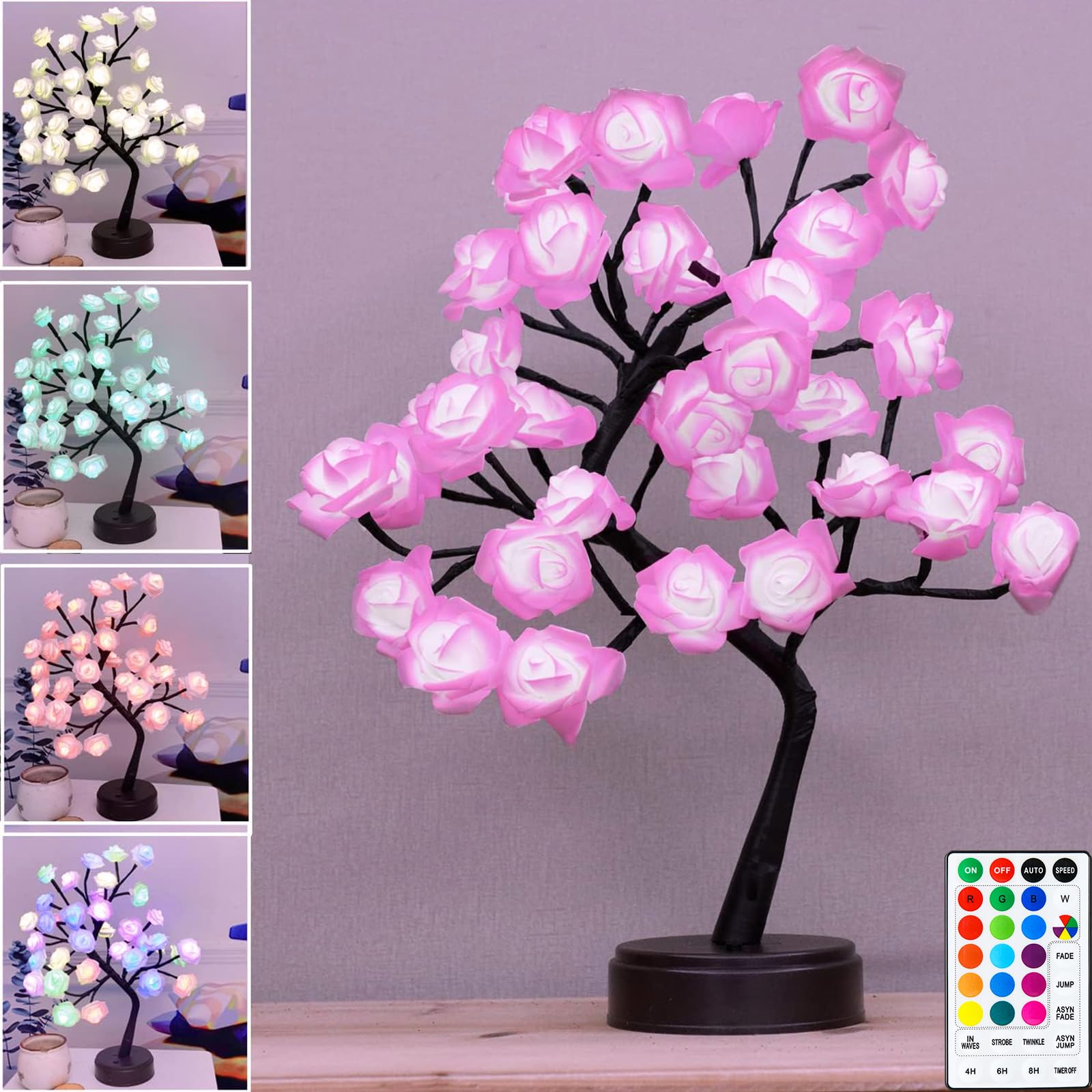 Elnsivo 18-Color Rose Tree Lamp