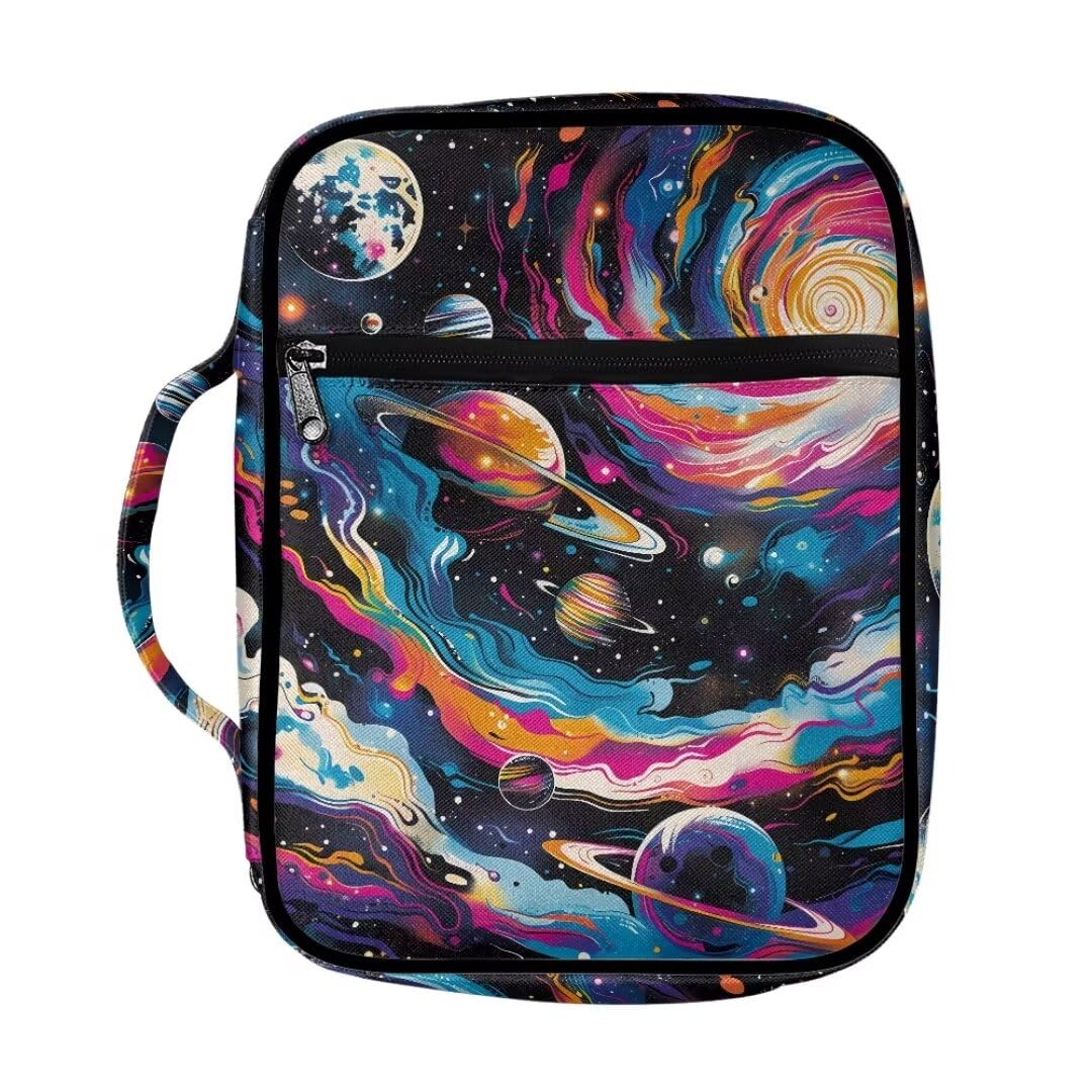 Coldinair Watercolor Case for Kids Teens Bible Bag Church Bag Bible Protector Journal Cover with Durable Handle