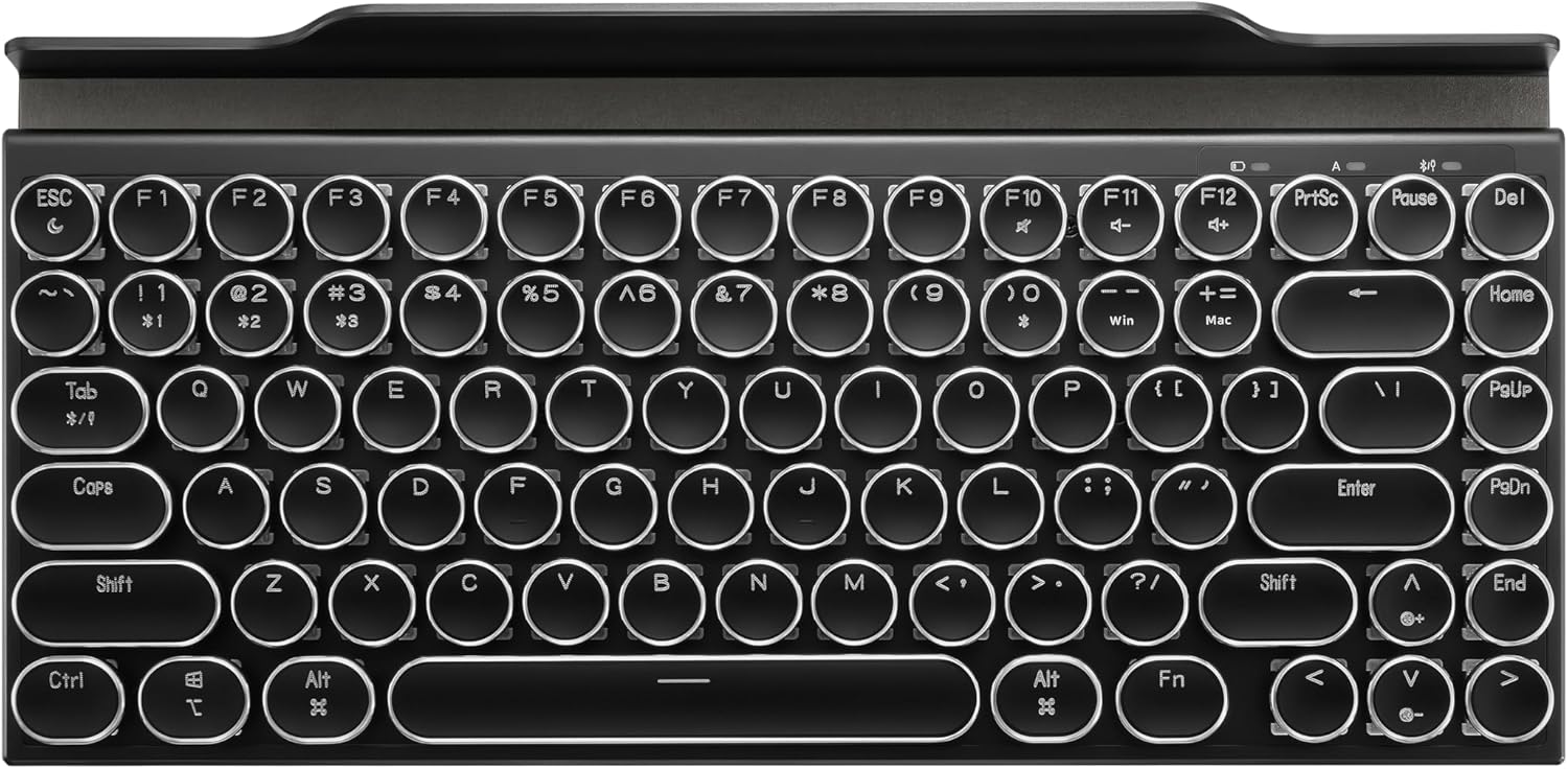 FINEDAY Slim Aluminum 83 Keyboard, Full Aluminum, Blue Switch, Internal Battery, Mechanical Keyboard, Bluetooth 5.0 & USB up to 4 Devices, for Desktop PC/Laptop Mac/Phone - Image 2