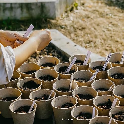 Miniatura 5 de Cedilis Paquete de 60 macetas de turba de 4 pulgadas con 20 etiquetas para plantas macetas biodegradables para principiantes tazas de inicio de