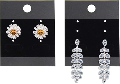 Miniatura 4 de 120 tarjetas para aretes, exhibición de plástico de terciopelo para accesorios de joyería, 1.65 x 2 pulgadas (negro)