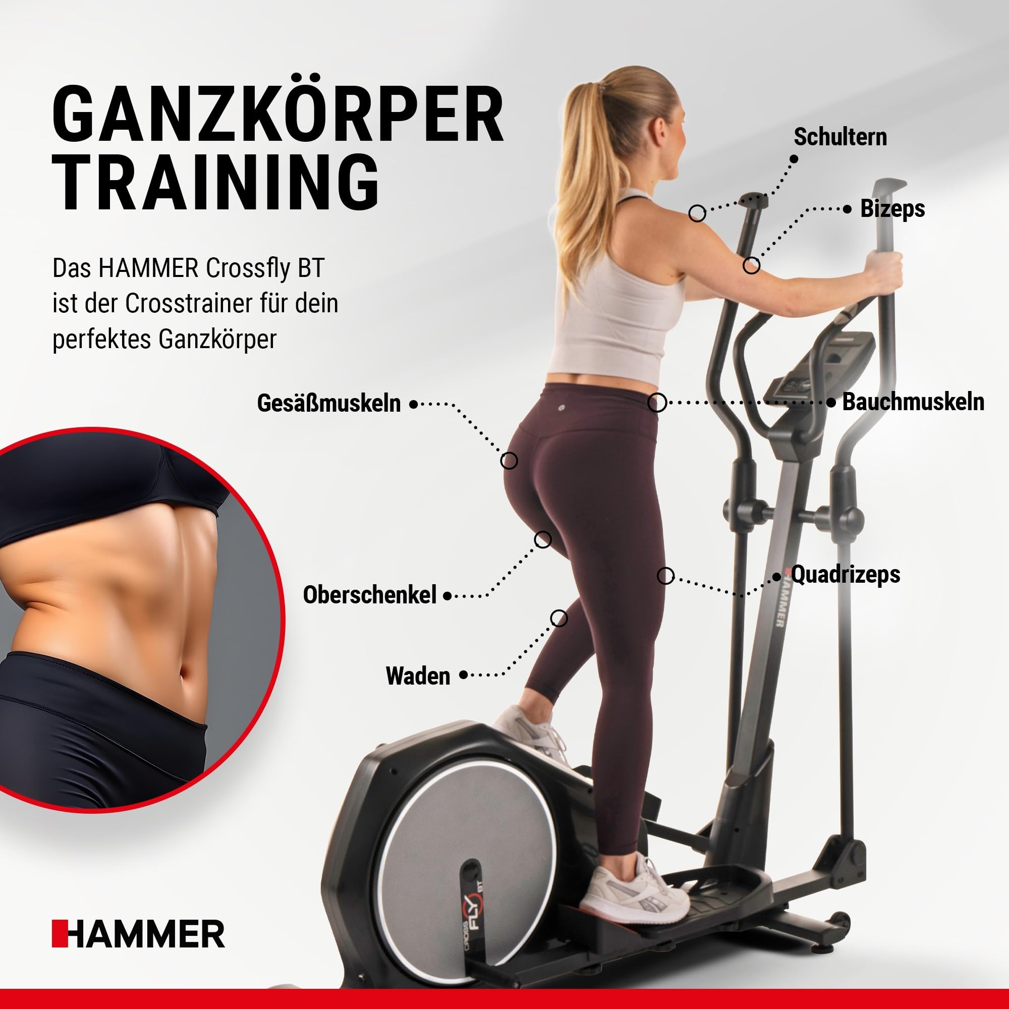 HAMMER Crosstrainer Crossfly BT, 24 Programme, Zwift & Kinomap kompatibel