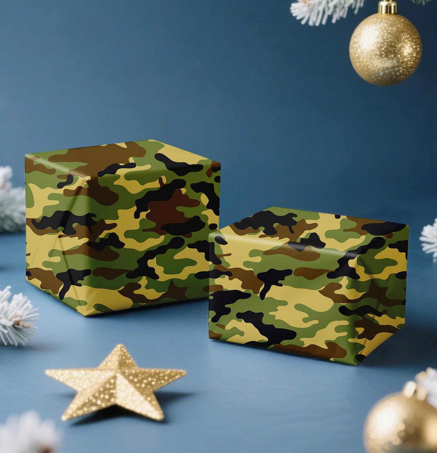 MUNILAIL Camo Wrapping Paper Roll 17 Inch x 33 Feet Camouflage Army Wrapping Paper for Men Boys Birthday Party Veterans Day Camping Gift Wrapping Paper