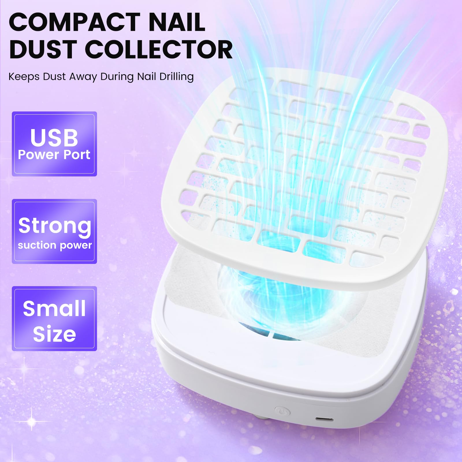 Taladro de uñas con kit de colector de polvo: lima de uñas eléctrica profesional de 20000 RPM para eliminación de gel acrílico, manicura y pedicura, juego completo de herramientas de uñas en bolsa de