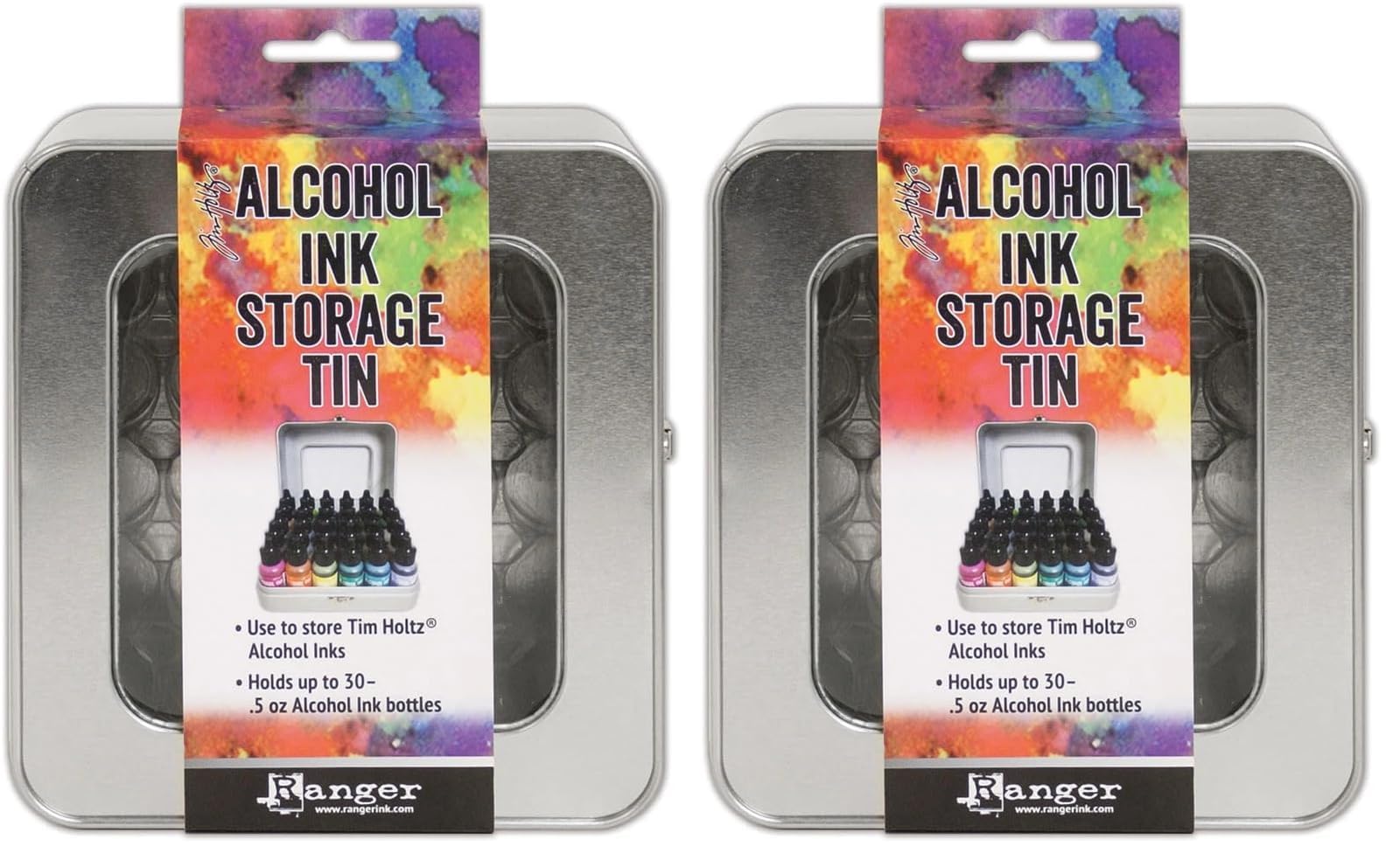 Ranger Tim Holtz Alcohol Ink Storage Tin 6.38 x 6 x 3.13 (Pack of 2)