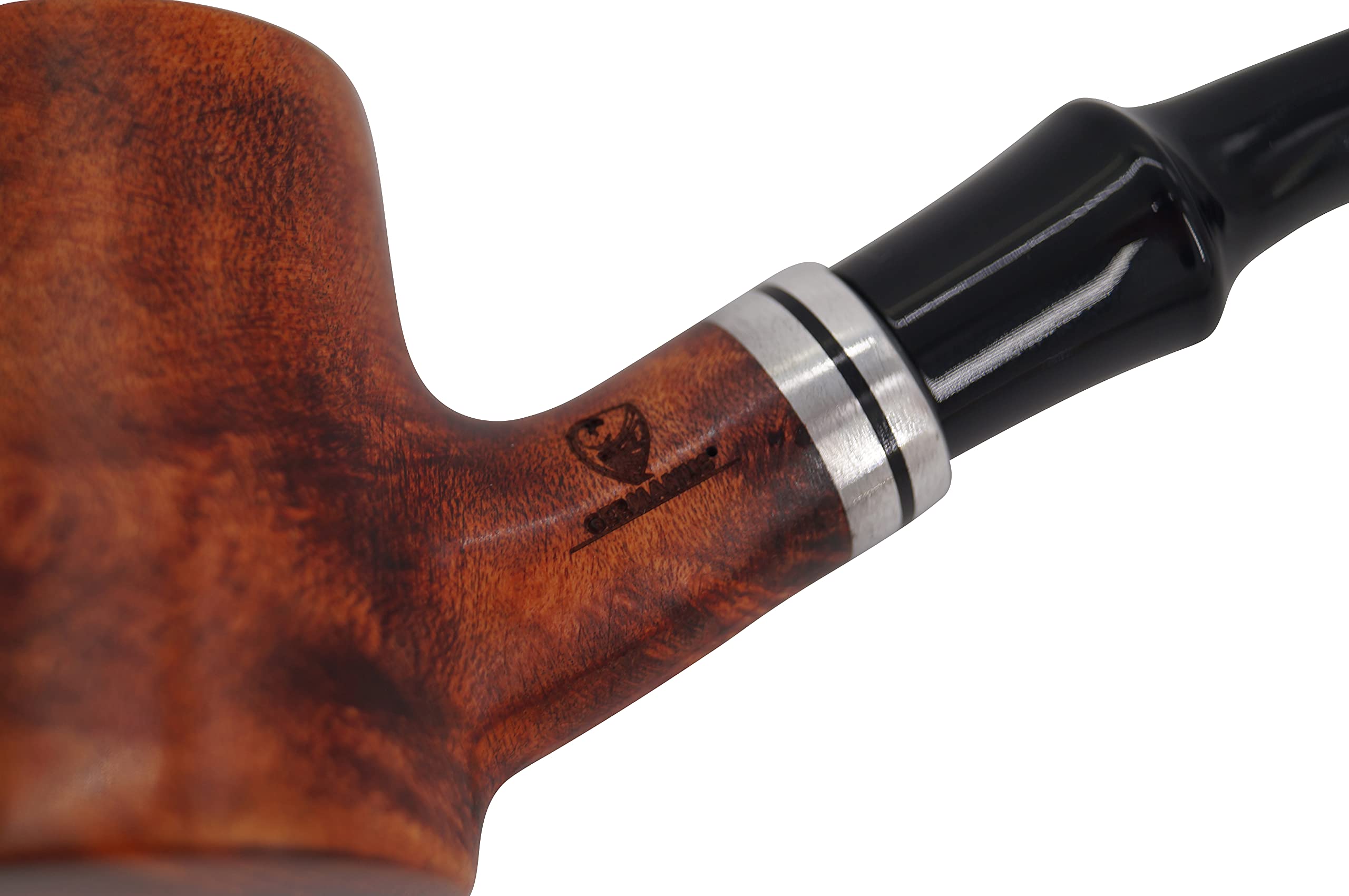 GERMANUS Pipa de tabaco – Fabricado en Italia – Pipa de póquer con inserto de espuma de mar y bolsa de pipa – Filtro de 9 mm, n.º 17