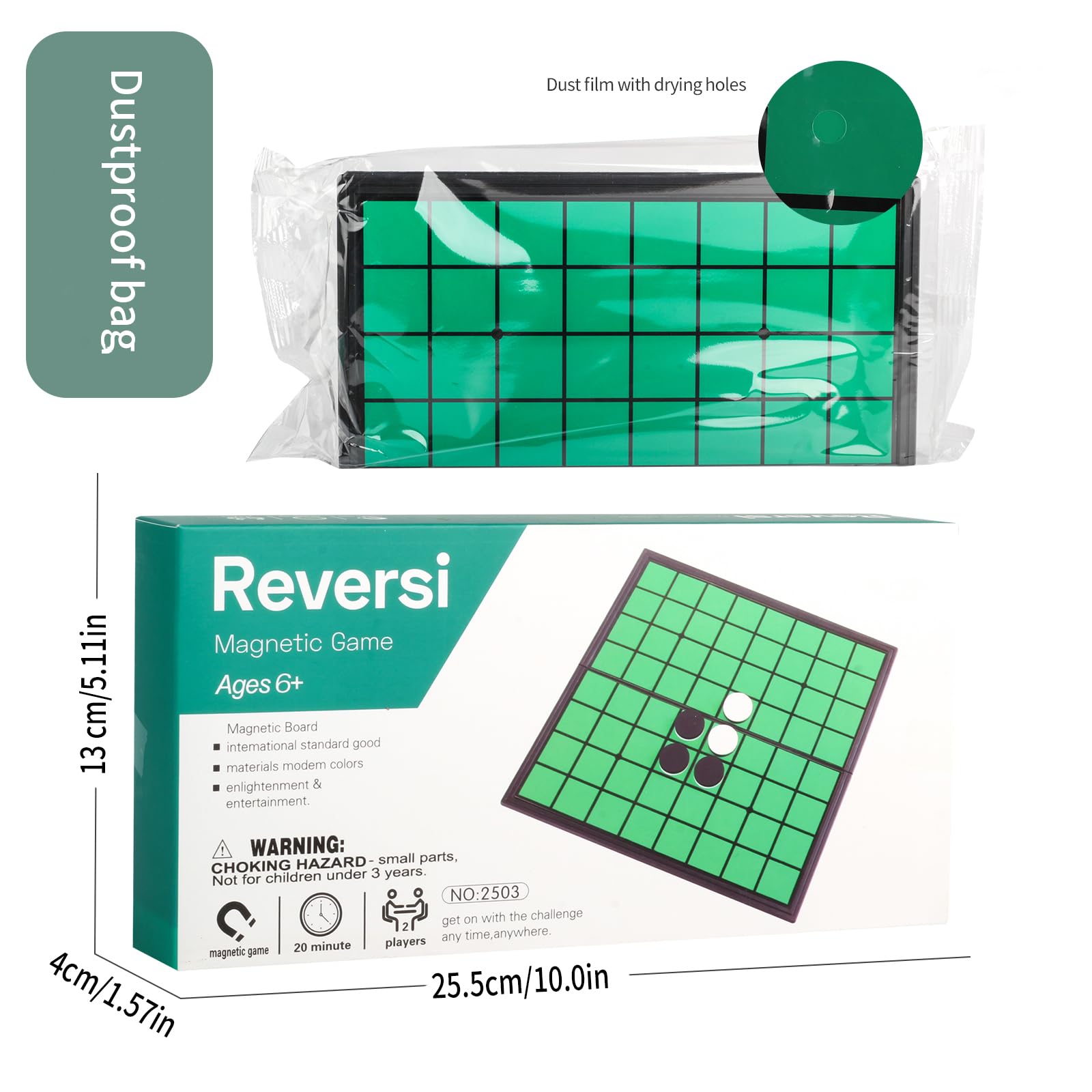 Andux Ensemble de Jeux de Planche Othello Magnétique Pliable CXYXQ-03 (M)