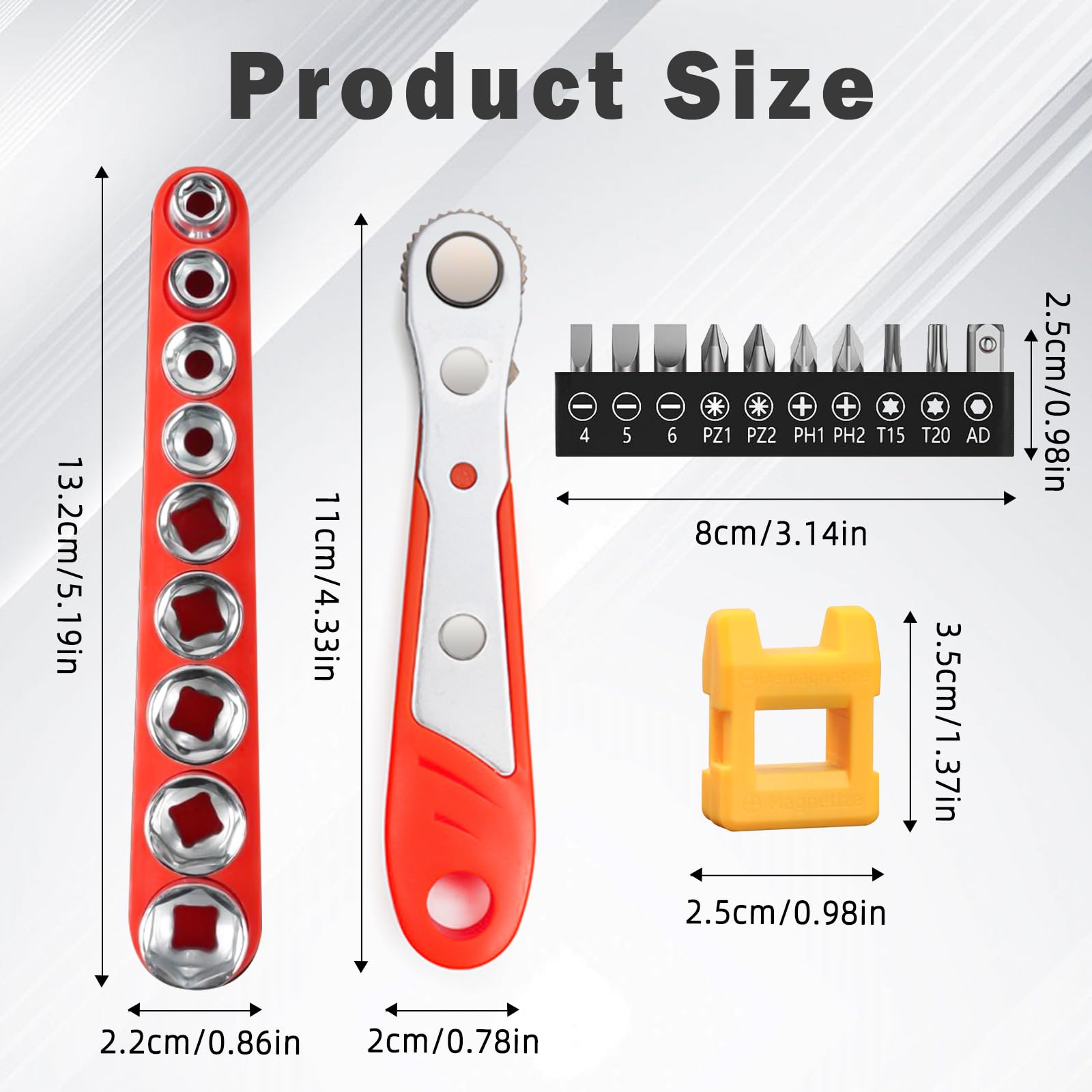 MOSTFUN 21PCS Mini Ratchet Wrench with Screwdriver Bits & Sockets - Image 2